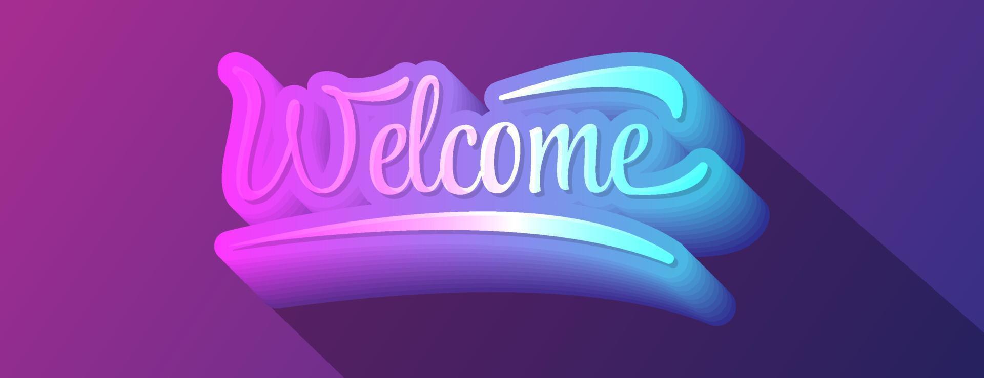 tipografía de bienvenida degradada para pancartas o carteles. ilustración vectorial vector