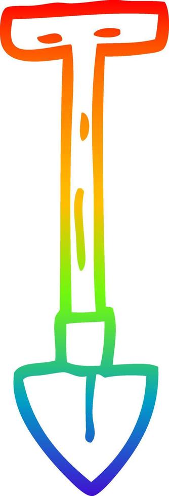 rainbow gradient line drawing cartoon spade vector