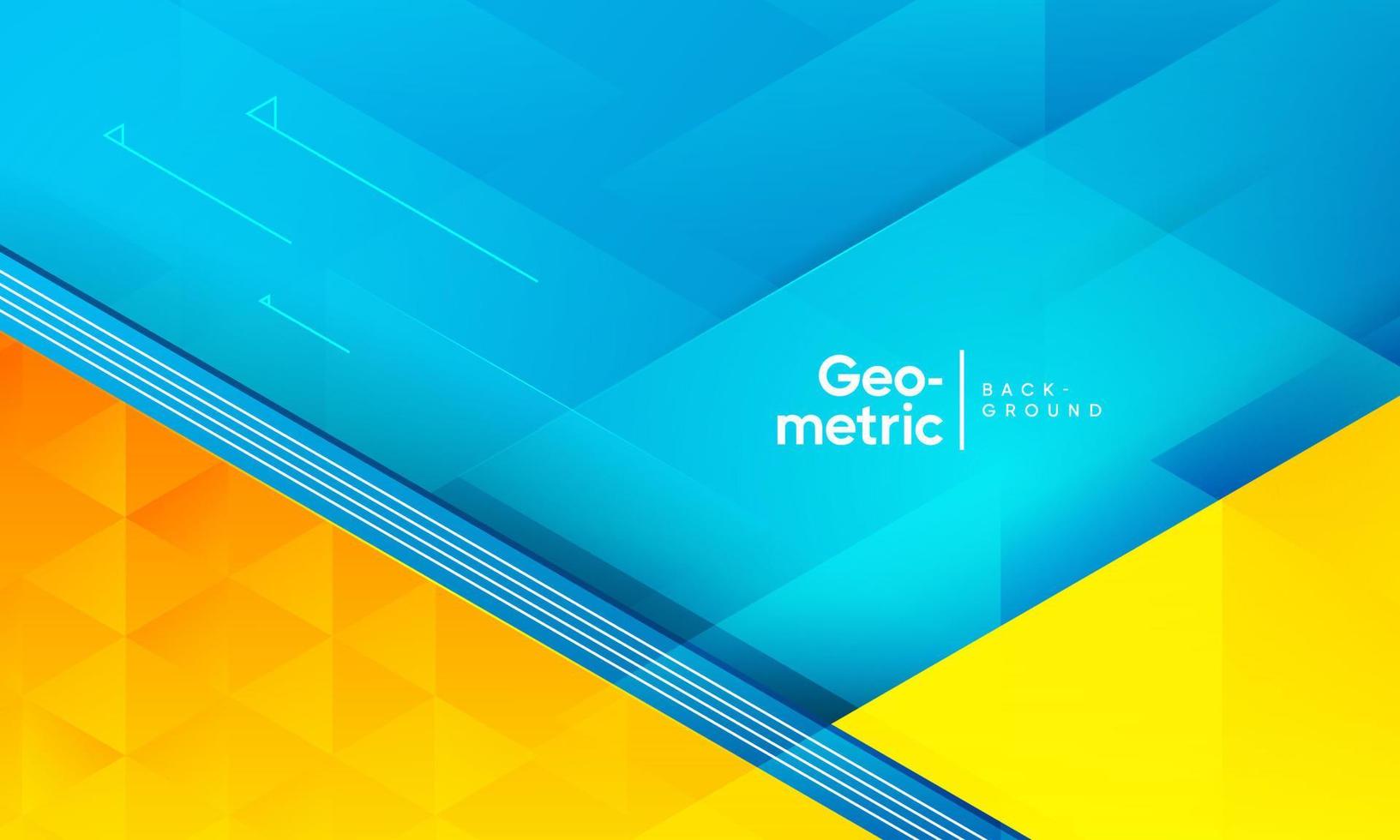 geometric blue and yellow shape background vector