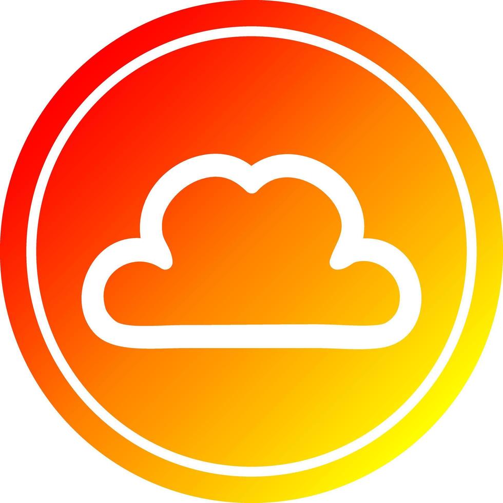 nube simple circular en espectro de gradiente caliente vector