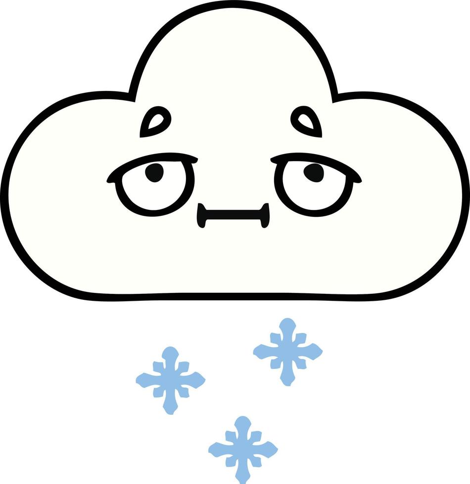 cute cartoon snow cloud vector