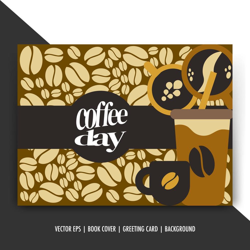 International coffee day geometric poster, background, abstract illustration vector