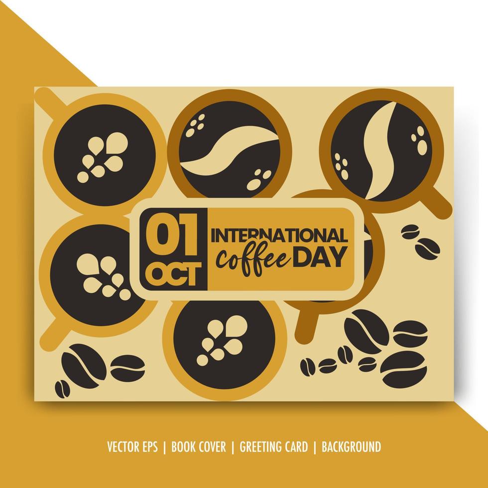International coffee day geometric poster, background, abstract illustration vector