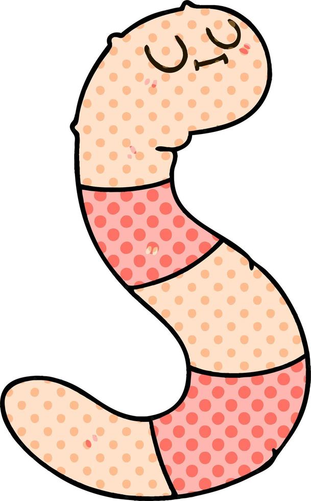 quirky comic book style cartoon worm vector