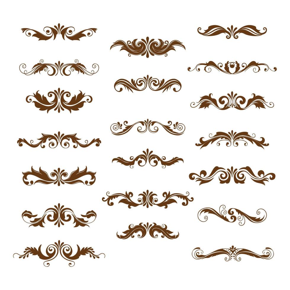 Corners and Borders Vintage Frames Design Elements Set Vector