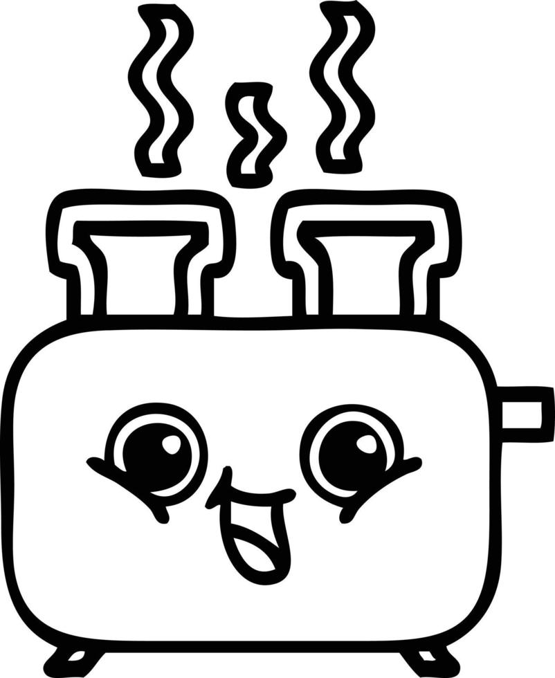 line drawing cartoon of a toaster vector