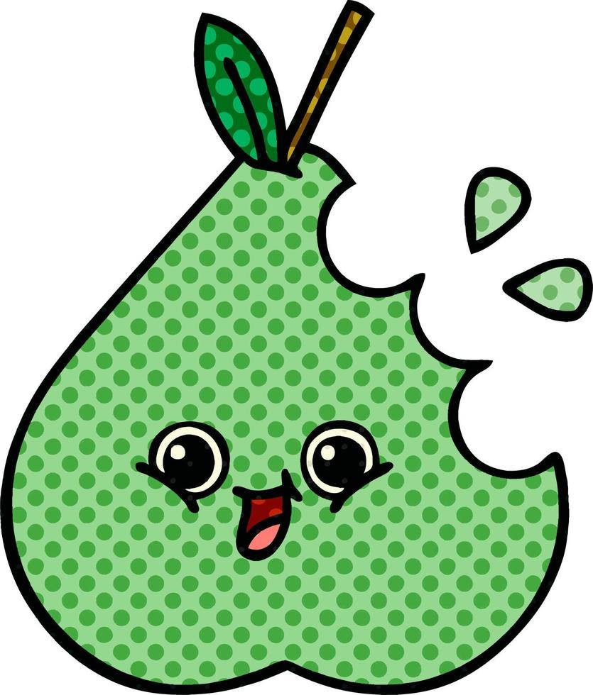 comic book style cartoon green pear vector