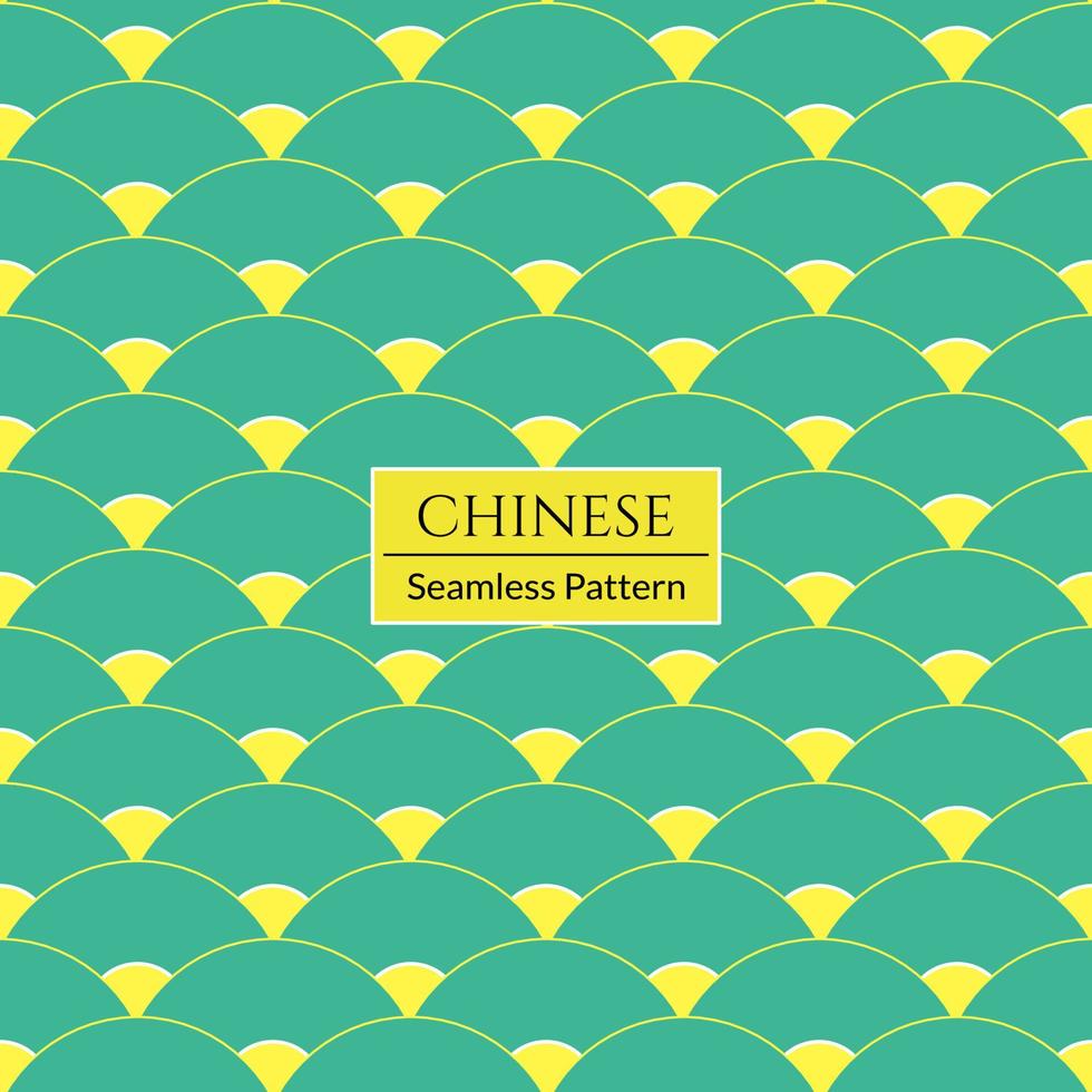patrón sin costuras chino verde y amarillo, fondo oriental. ilustración vectorial vector
