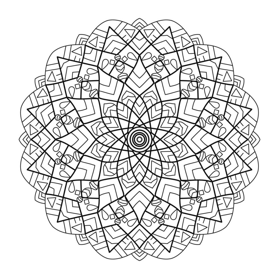 Ornamental luxury mandala pattern on a transparent background, for printable coloring. vector