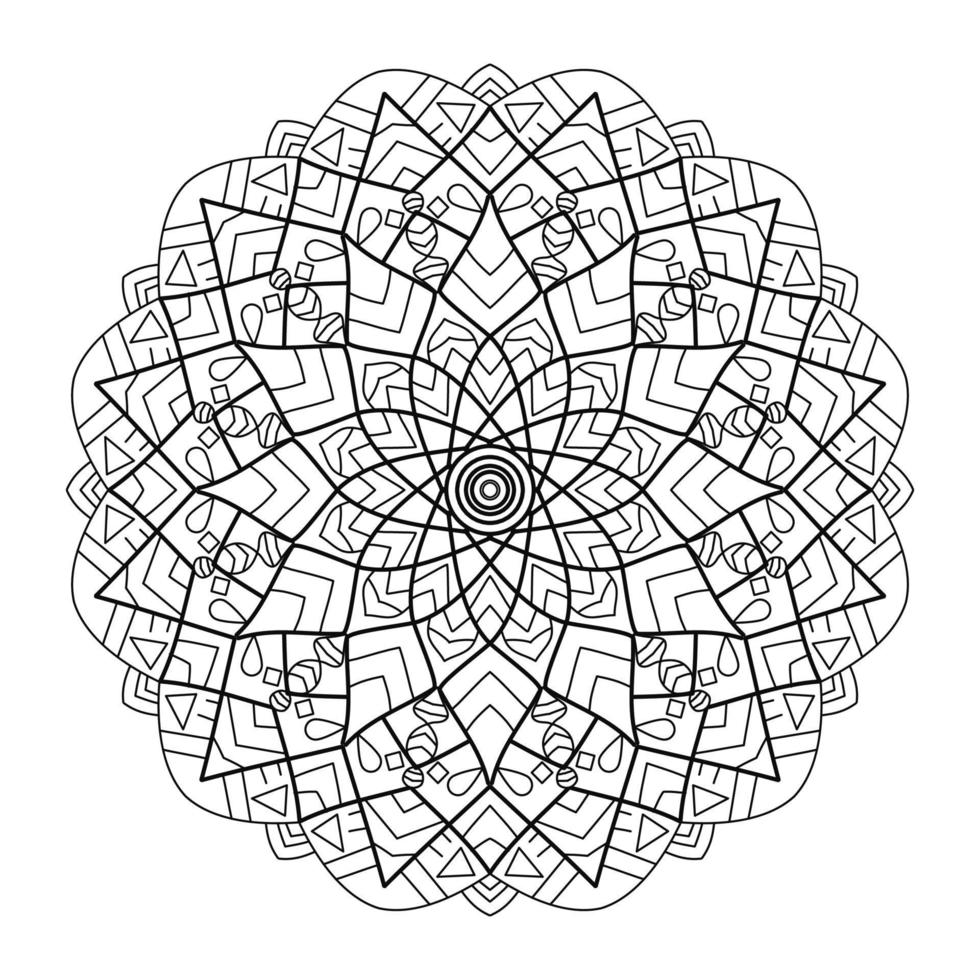 Ornamental luxury mandala pattern on a transparent background, for printable coloring. vector