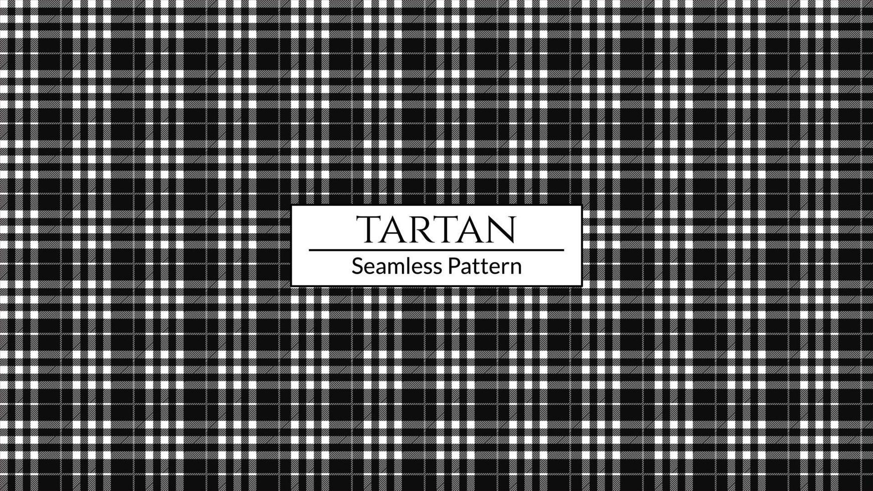 Black and white plaid pattern vector background, Tartan fabric texture