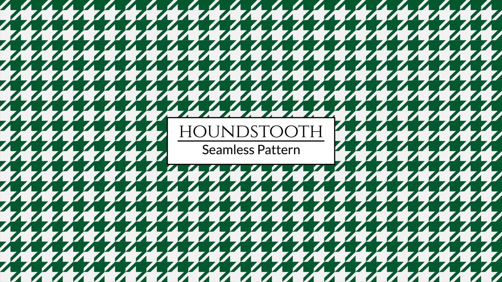 Vector image of green and white large hounds tooth pattern.