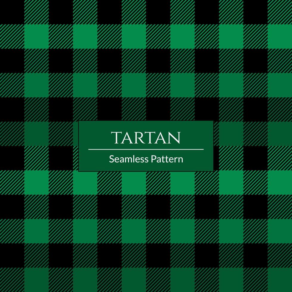 Green and Black plaid pattern vector background, Tartan fabric texture