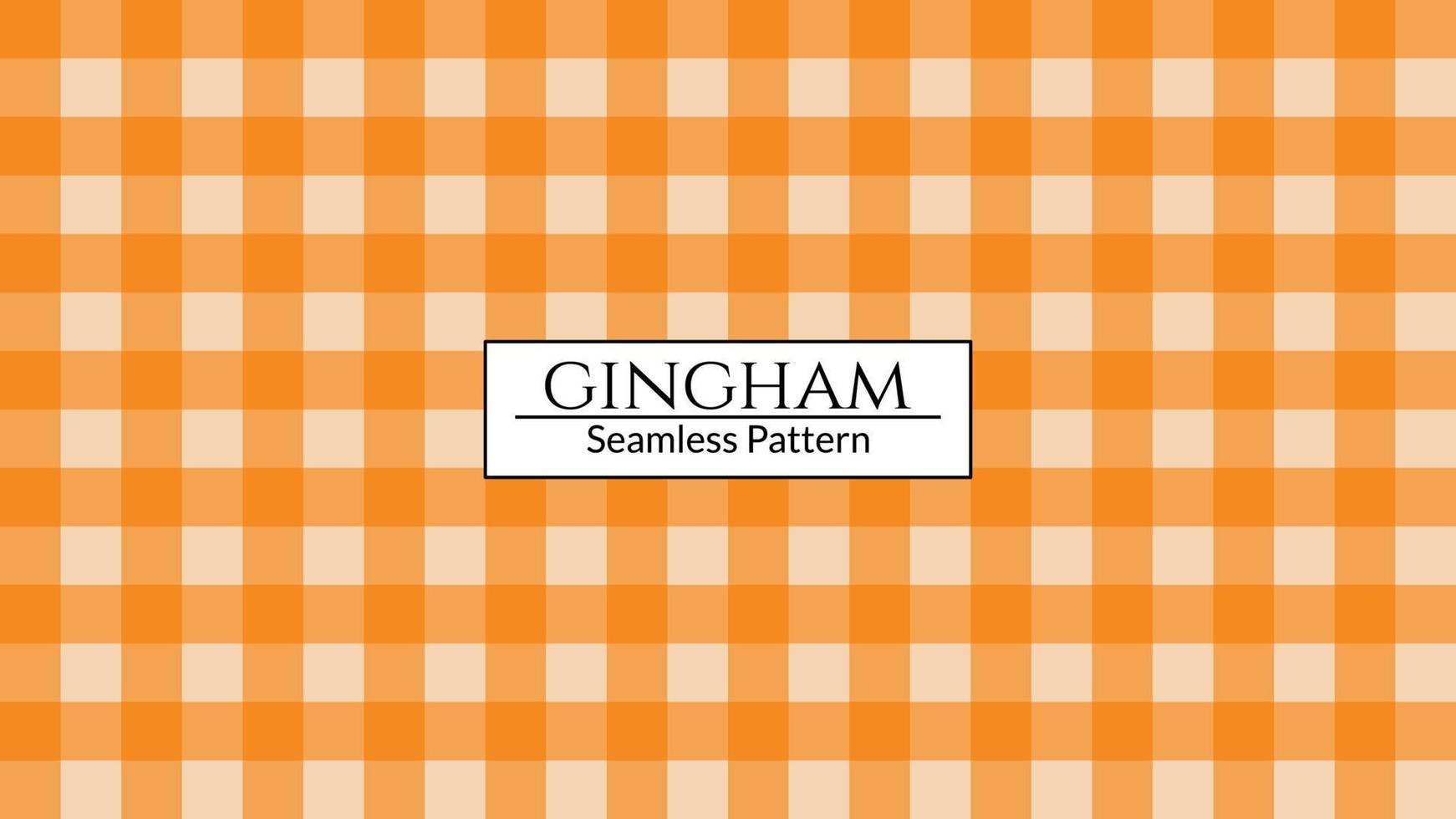 Orange gingham pattern . Seamless backgrounds for tablecloth, dress, skirt, napkin, or other textile design. vector