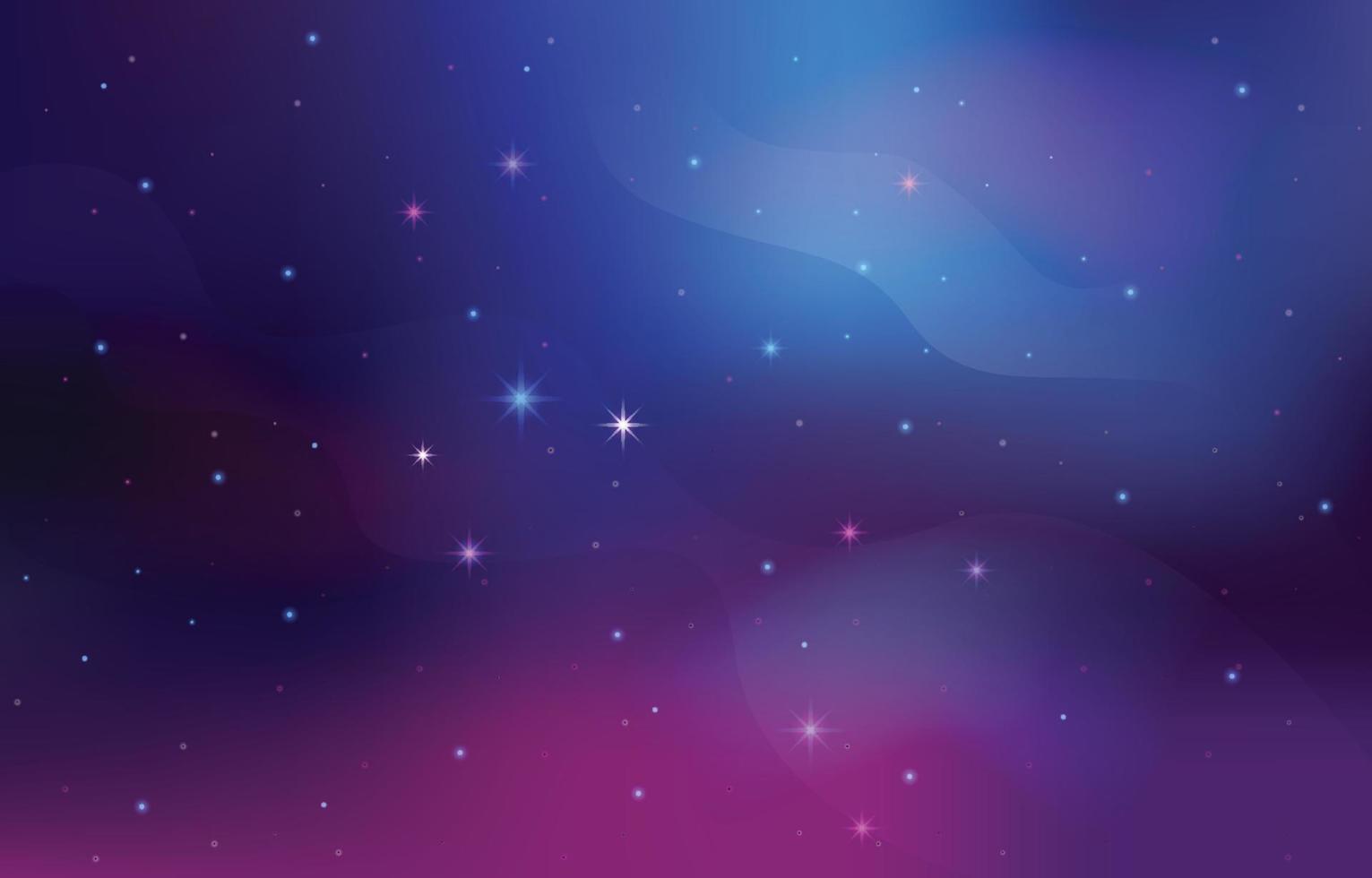 Beautiful Night Sky Space View Stars Background vector
