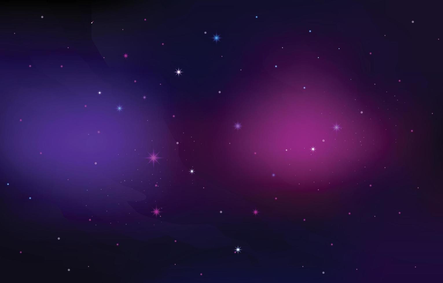 Beautiful Night Sky Space View Stars Background vector