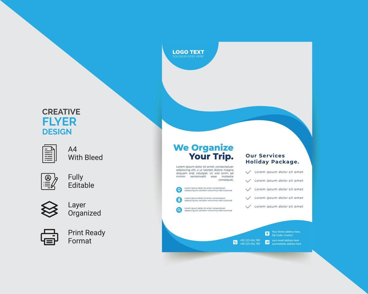 Flyer layout design in A4 size. Also suitable for Brochure template, Flyer Design and Poster Design vector