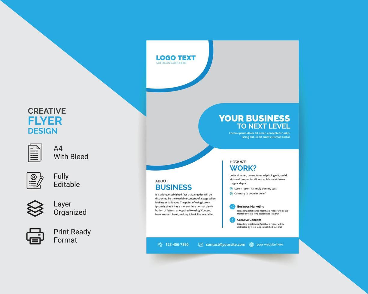 flyer design template vector design in A4 size. 10551691 Vector Art at ...