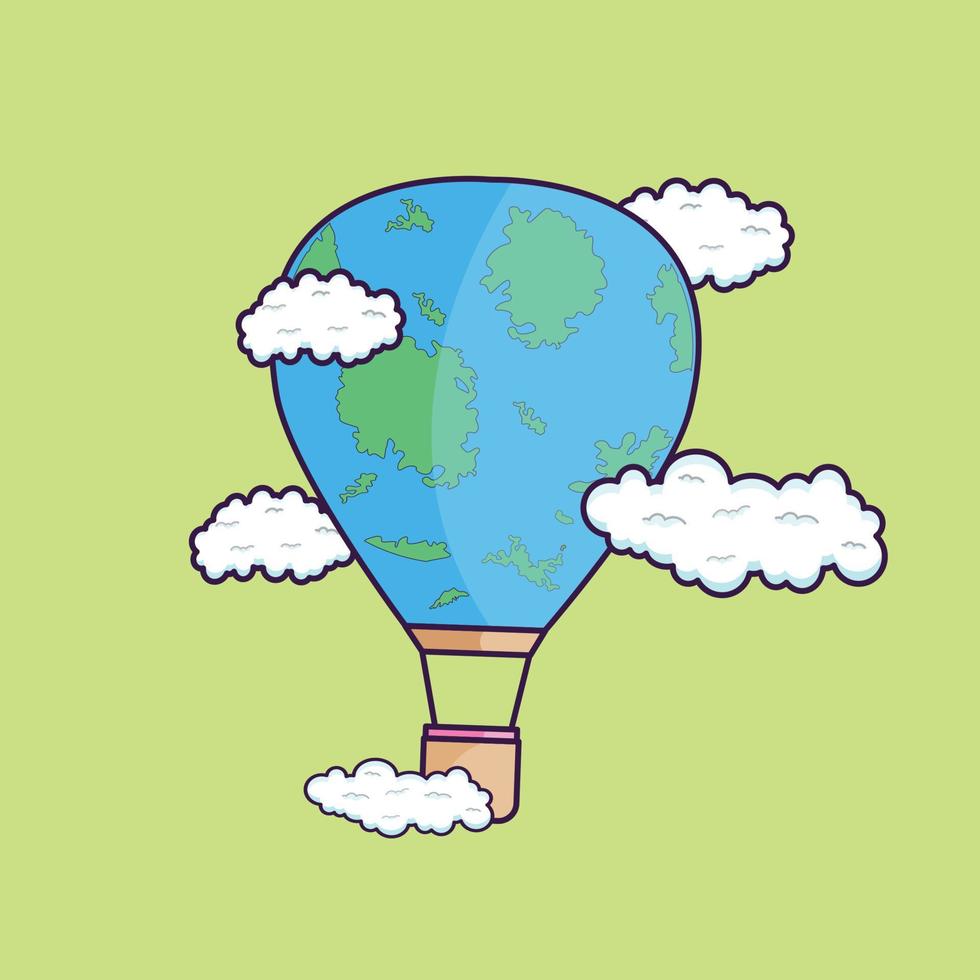 air balloon in sky vector illustration