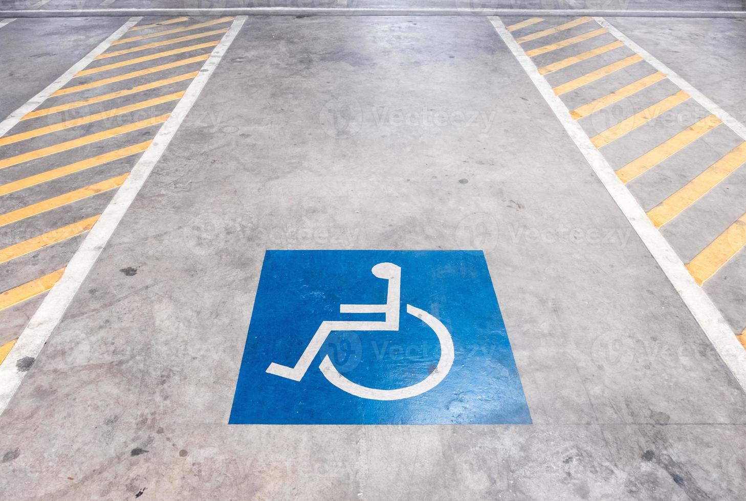 Empty lot of the disabled parking. photo