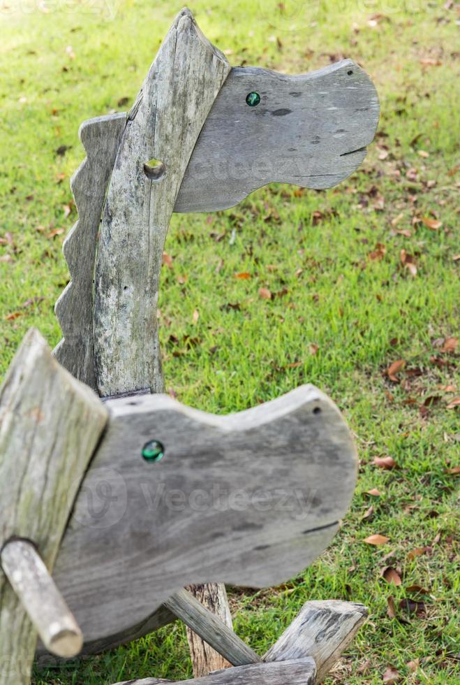 Wooden horse head photo