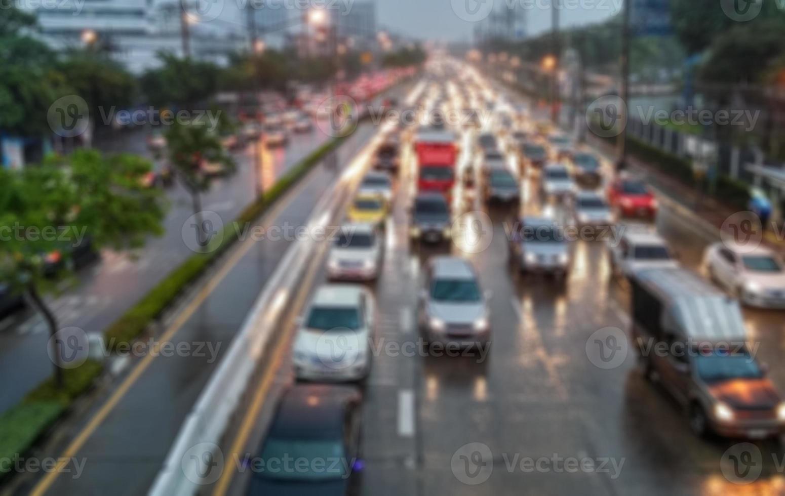 Blur focus of traffic jam photo