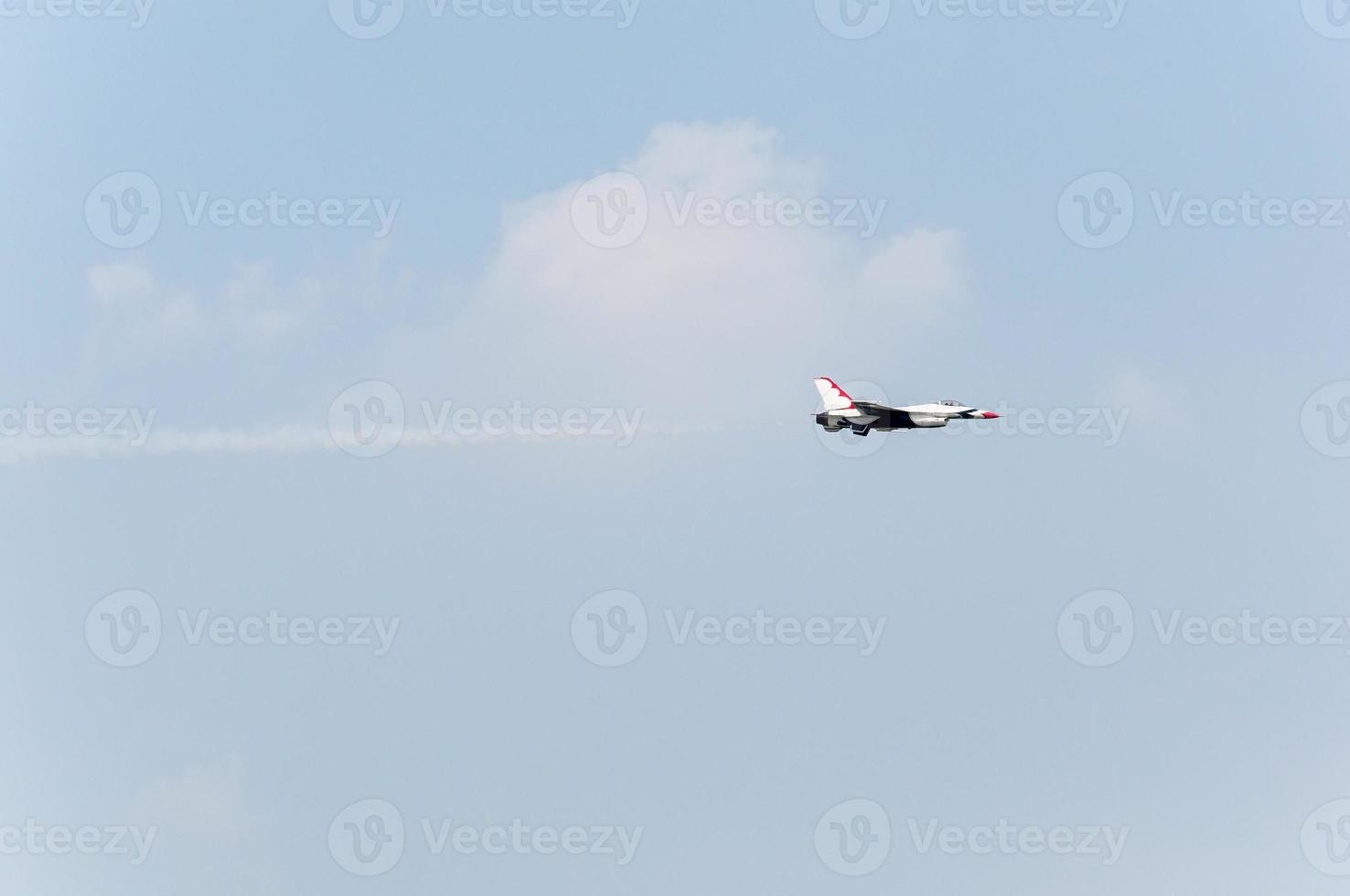Fighter jet plane is flying. photo