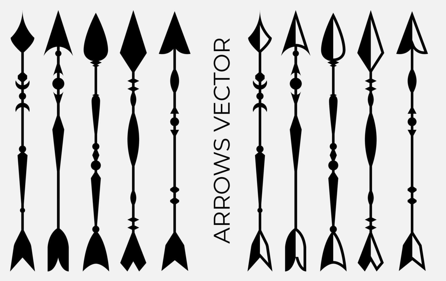 Set of vintage arrow element vector. Fit for frame, ornament, border, text divide. Vector eps 10.