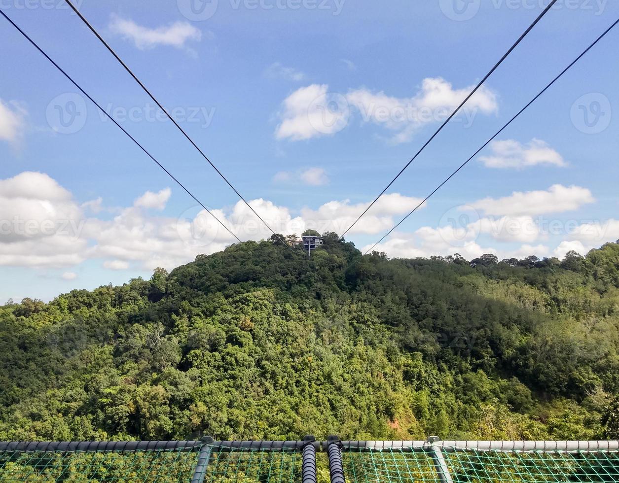 Metal wire of cable car photo