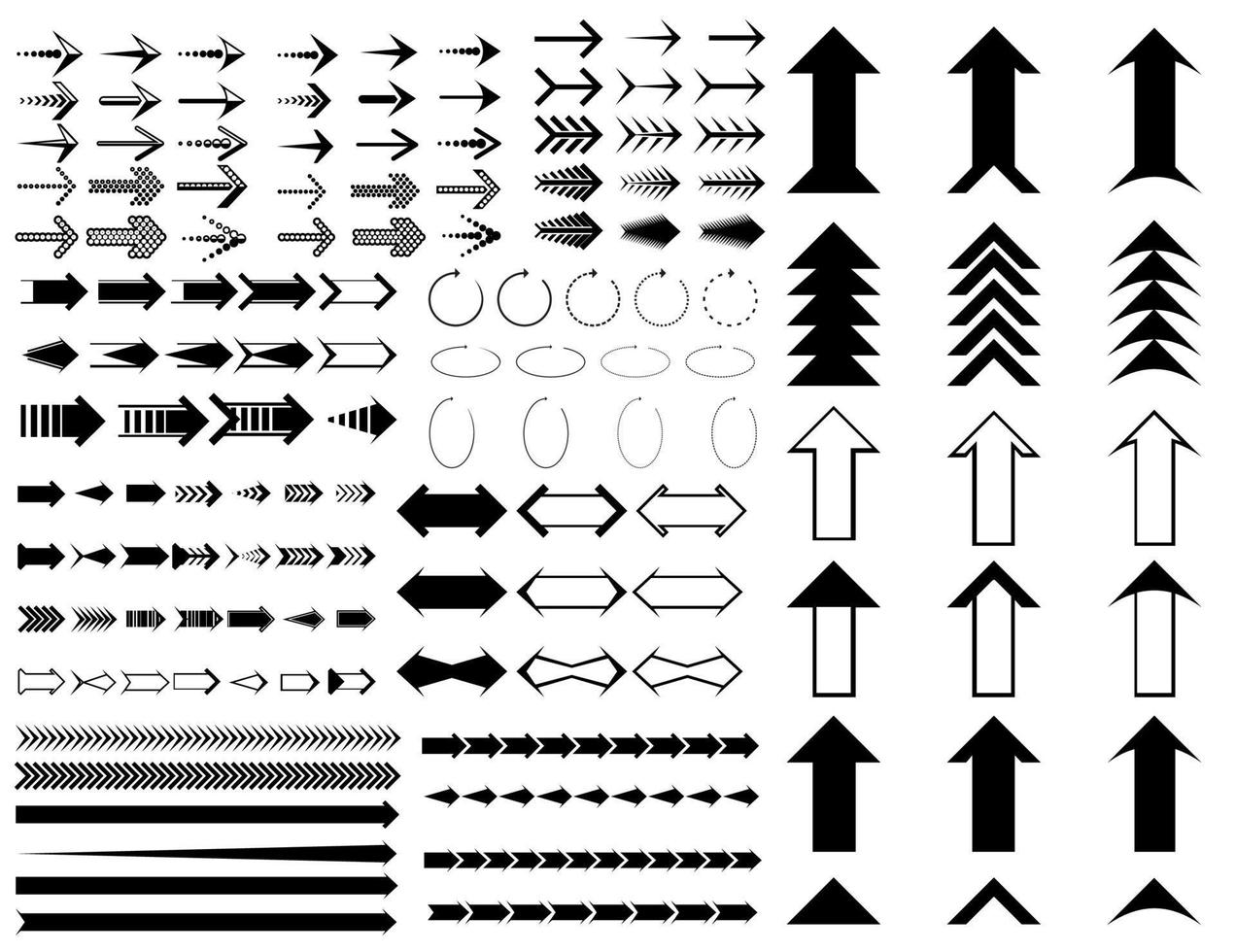 Big bundle of vintage arrow element illustration. Fit for web, ornament, frame, border. Vector eps 10