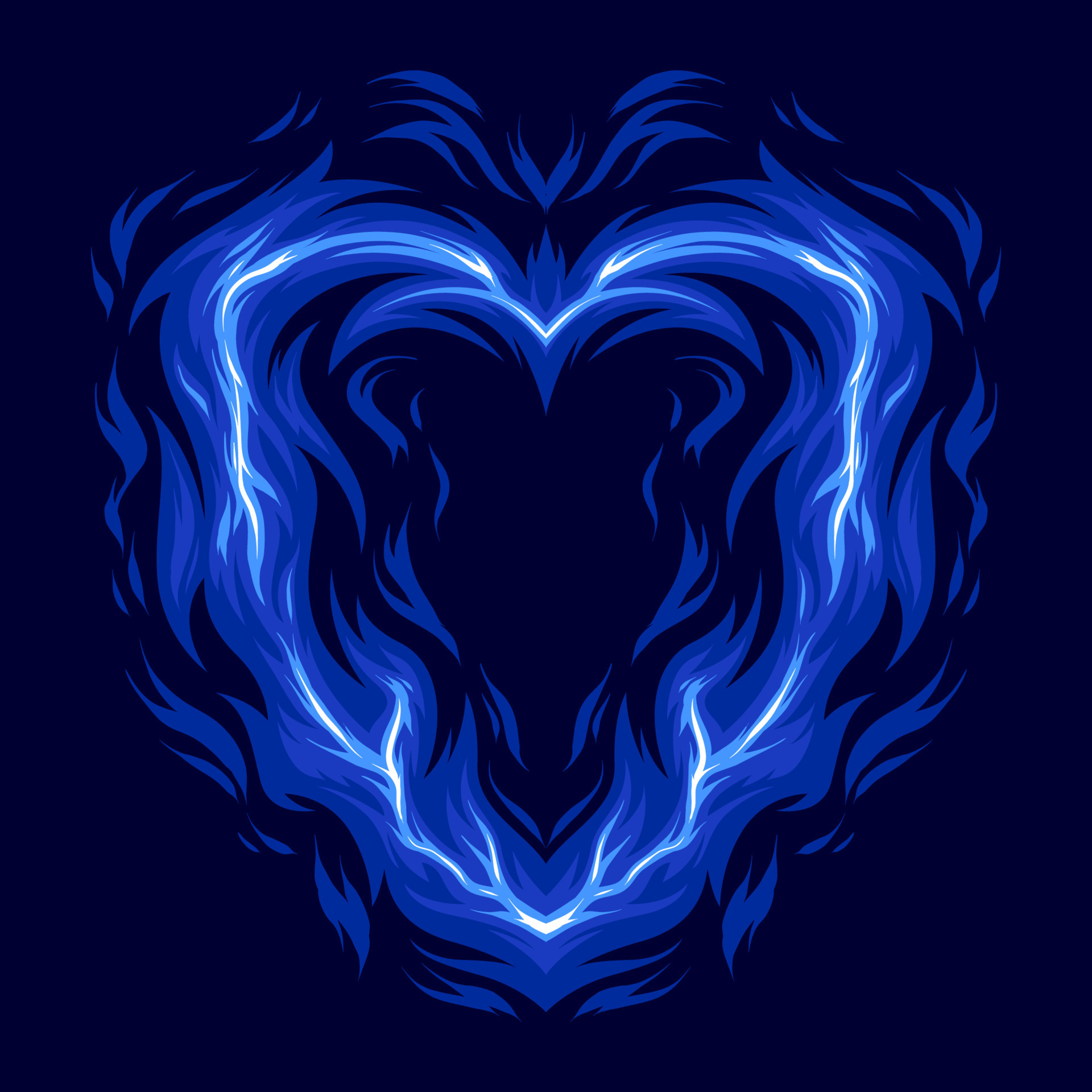 Heart shape of fire. Flame element illustration. Fire frame cartoon