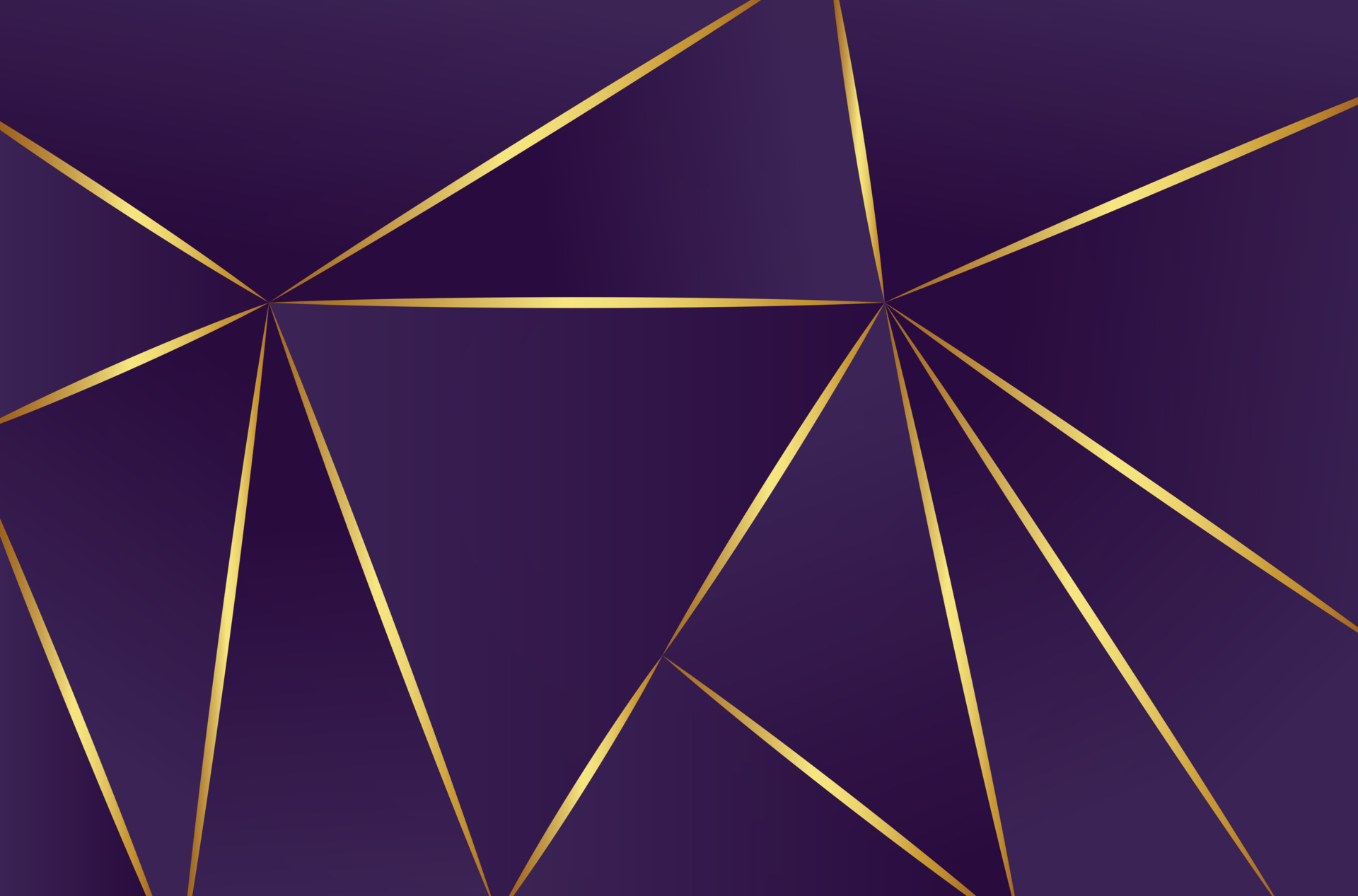 Abstract luxury polygonal pattern, dark purple with gold. Vector