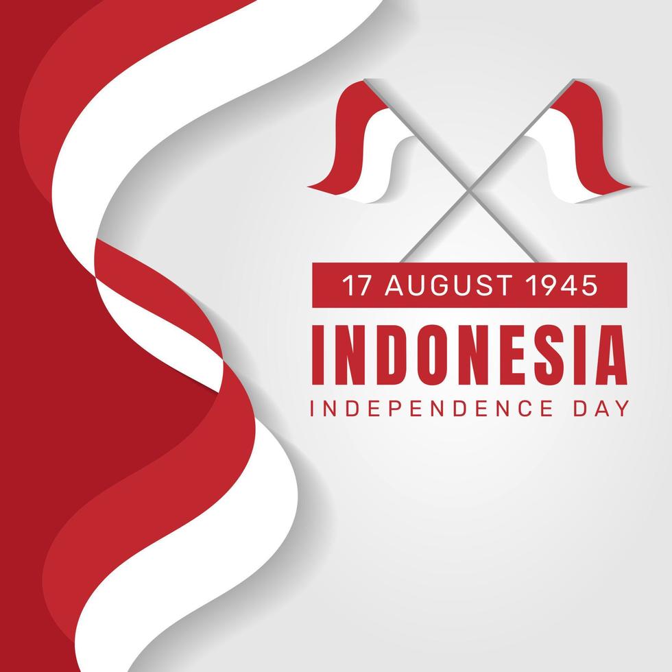 Flat indonesia independence day banner. - Vector. vector