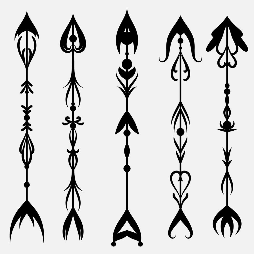 Set of vintage arrow element vector. Fit for frame, ornament, border, text divide. Vector eps 10.