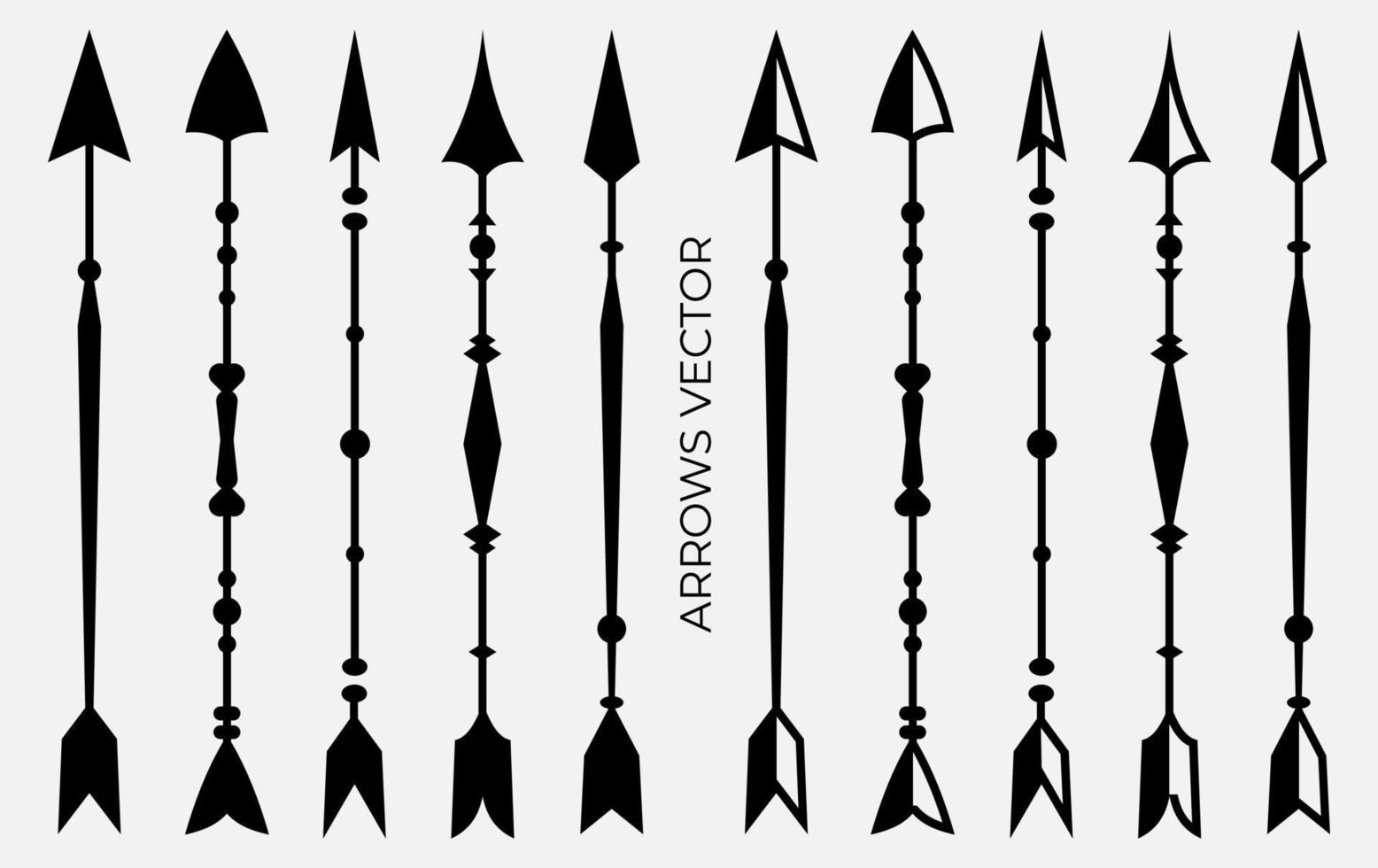 Set of vintage arrow element vector. Fit for frame, ornament, border, text divide. Vector eps 10.