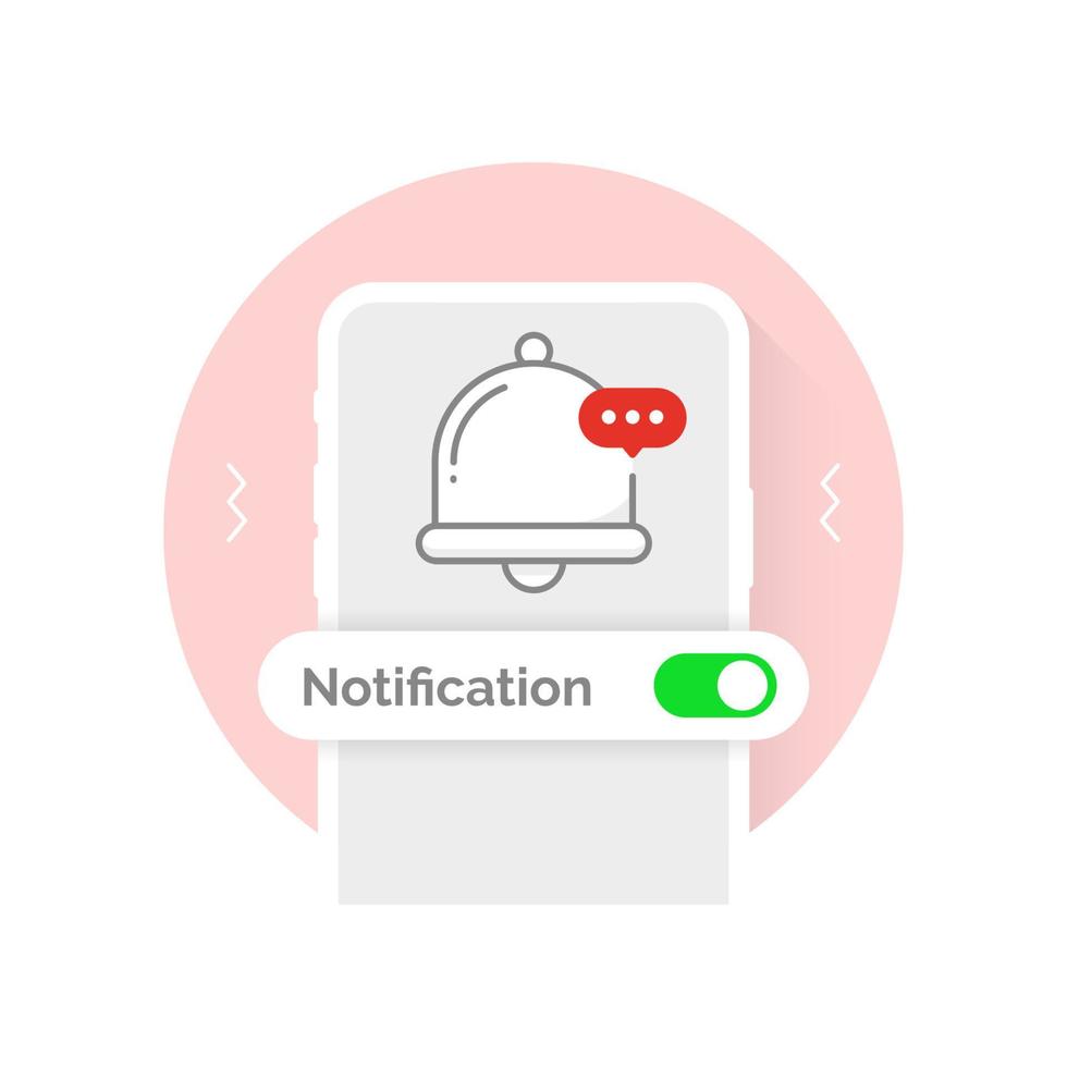 notification successfully enabled or turned on concept illustration flat design vector eps10. modern graphic element for landing page, empty state ui, infographic, icon