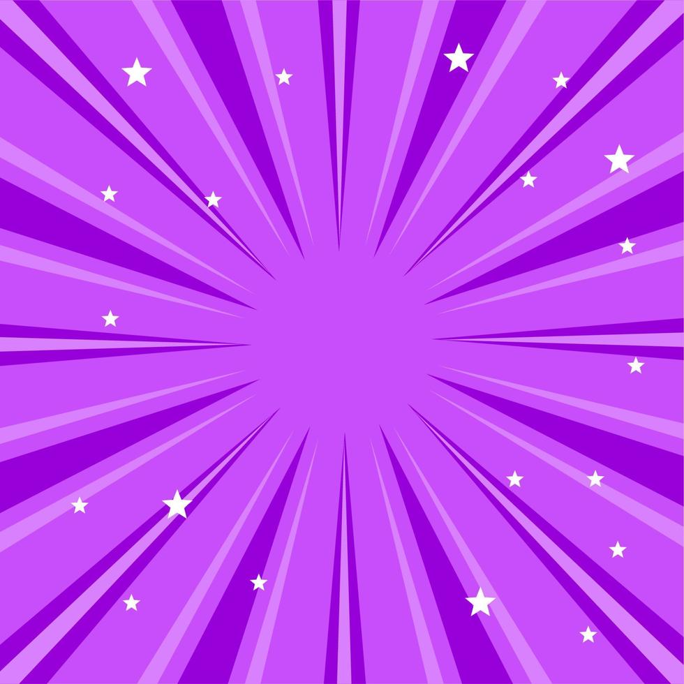 Comic purple burst background with star vector