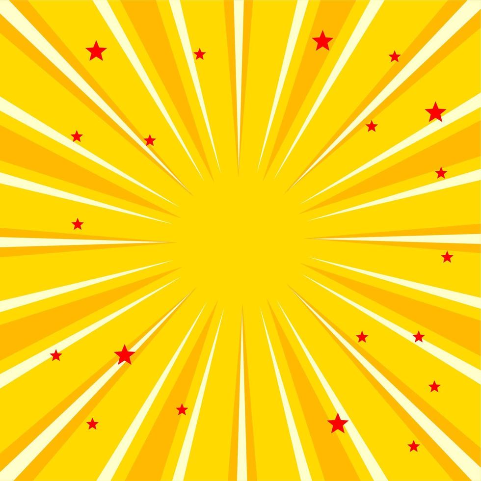 Comic yellow background with star vector