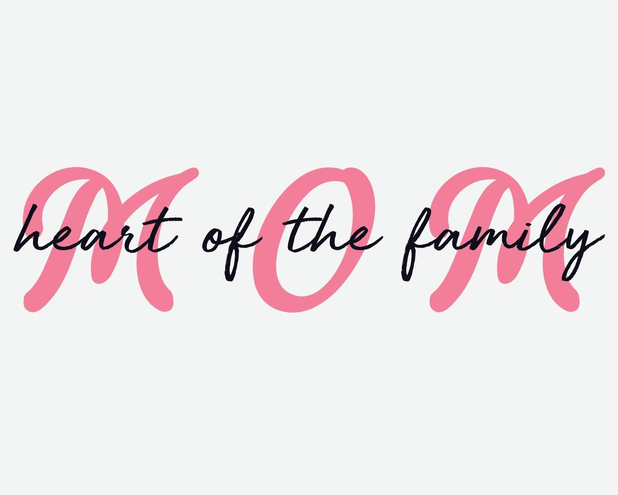 Mom heart of the family, Happy mother's day, Mother's day vector, Mothers day poster vector