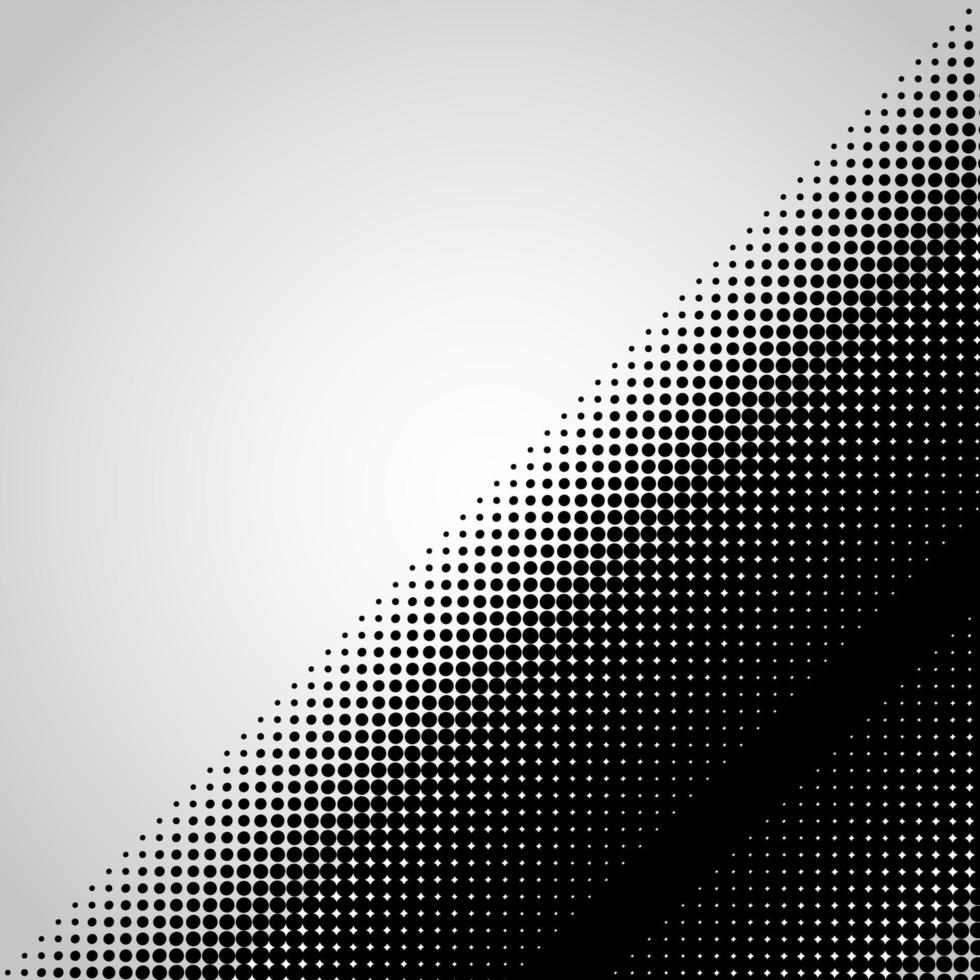 elemento de diseño de puntos negros vectoriales abstractos de semitono aislado en un fondo blanco. vector