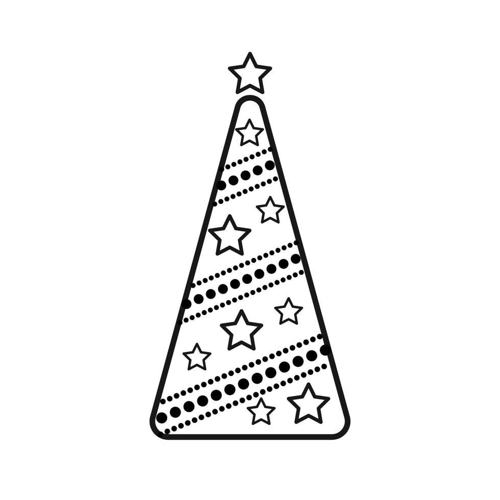 árbol de navidad, icono de línea vectorial en un fondo blanco. vector