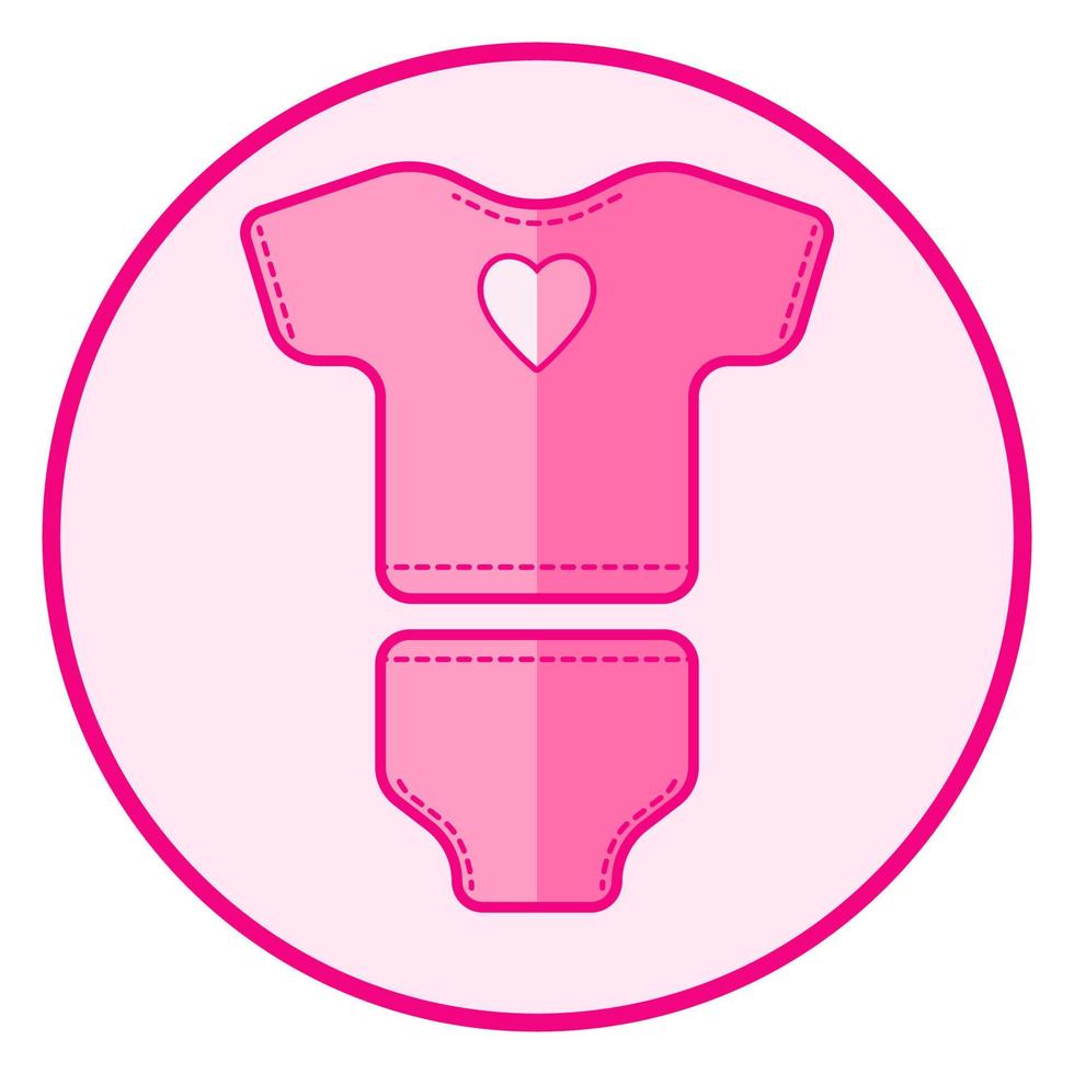 Tshirt. Panties. Baby icon on a white background, line vector design.