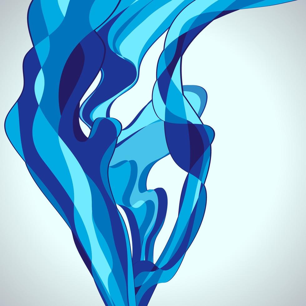 Abstract background of blue wave lines, vector design illustration.