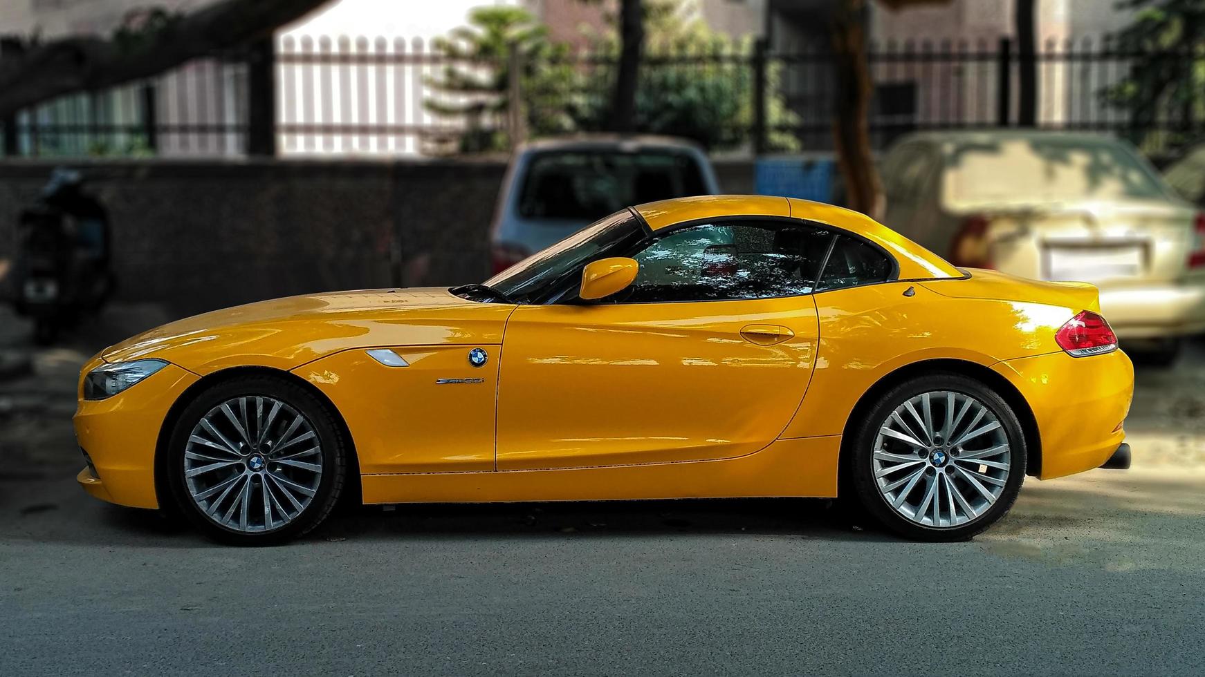 Yellow BMW Car, High Resolution Photo