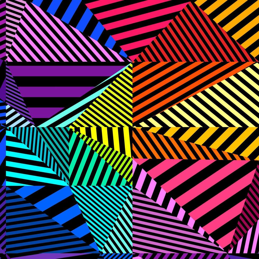 Black and colorful pattern, abstract geometric contrast background. Vector. vector
