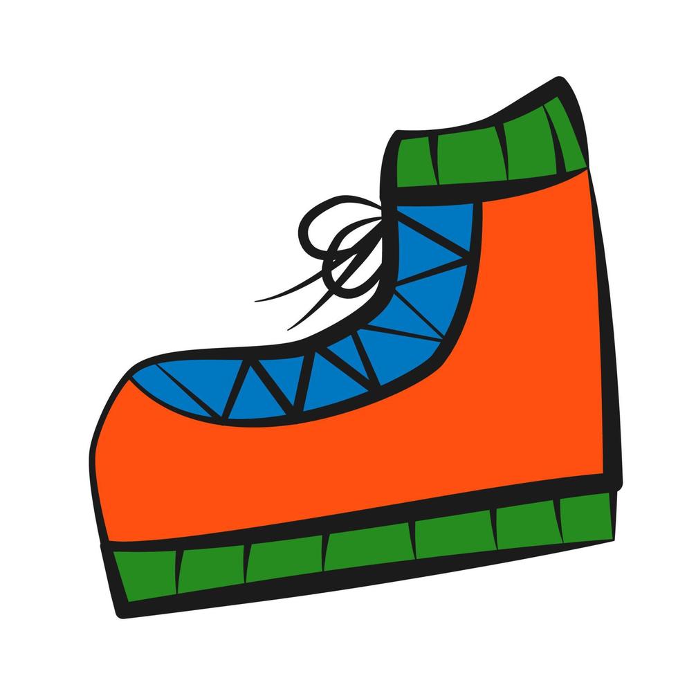 bota, icono, estilo de dibujo infantil. vector