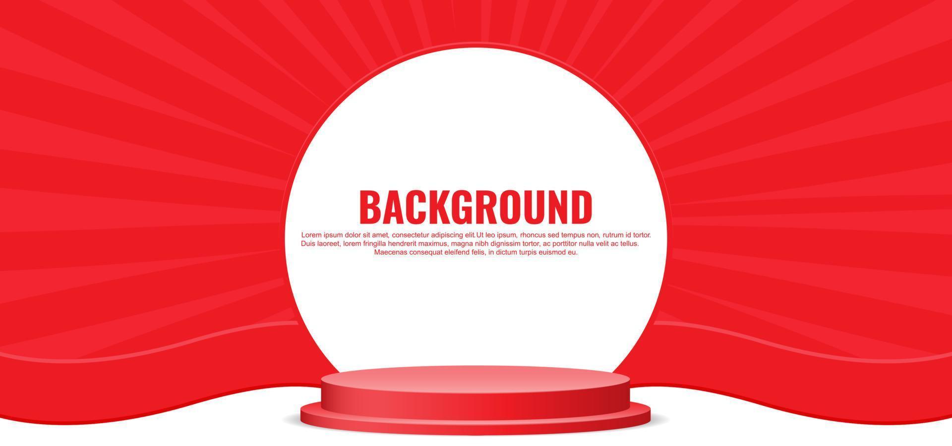 Indonesia independence day vector template background. Illustration of red white background and podium. vector editable