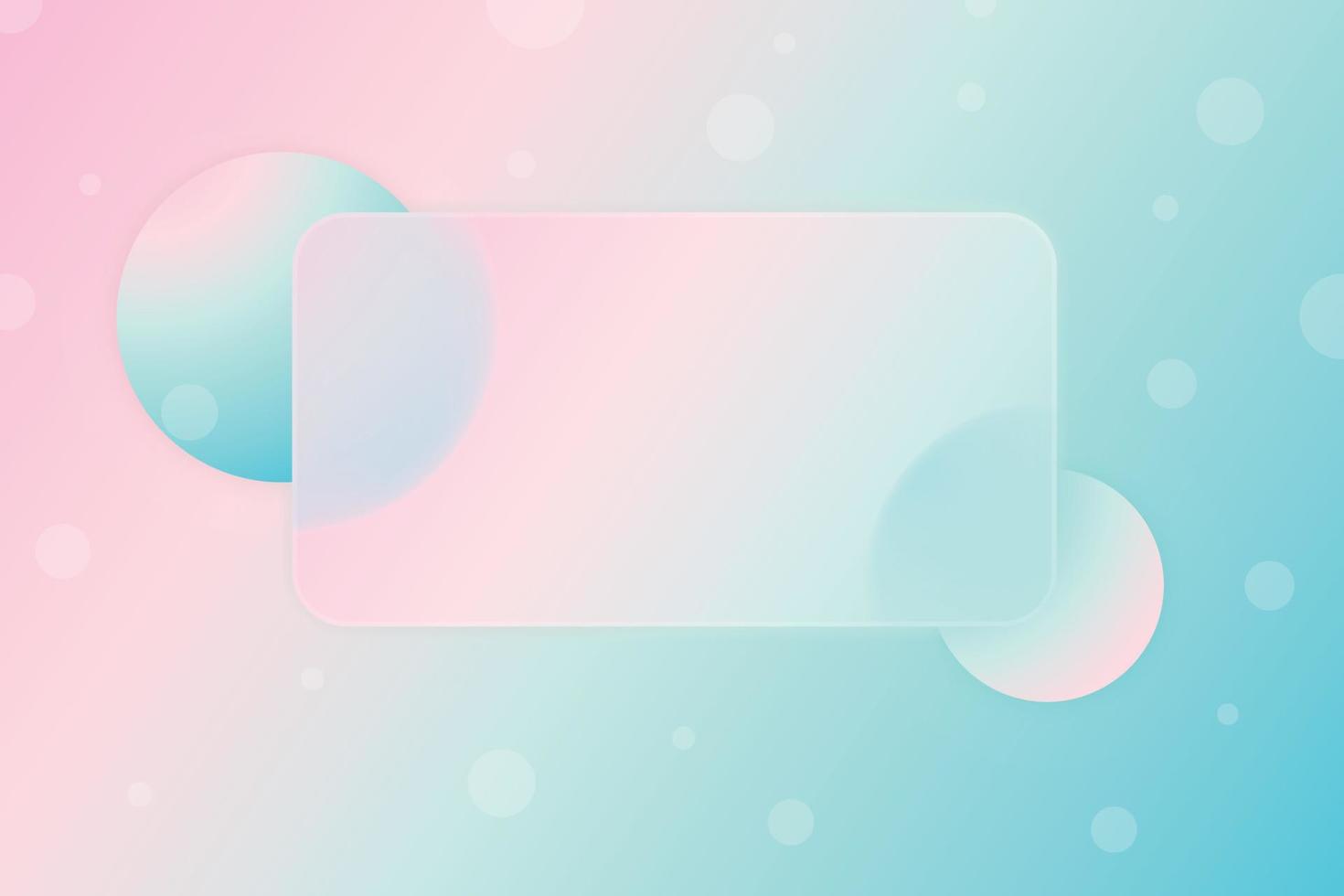 Sale banner vector mockup, business card, website glassmorphism horizontal template in pastel shades with geometric shapes balloons