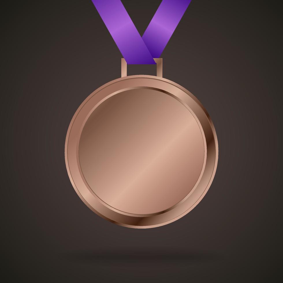 Bronze medal isolated on a background vector