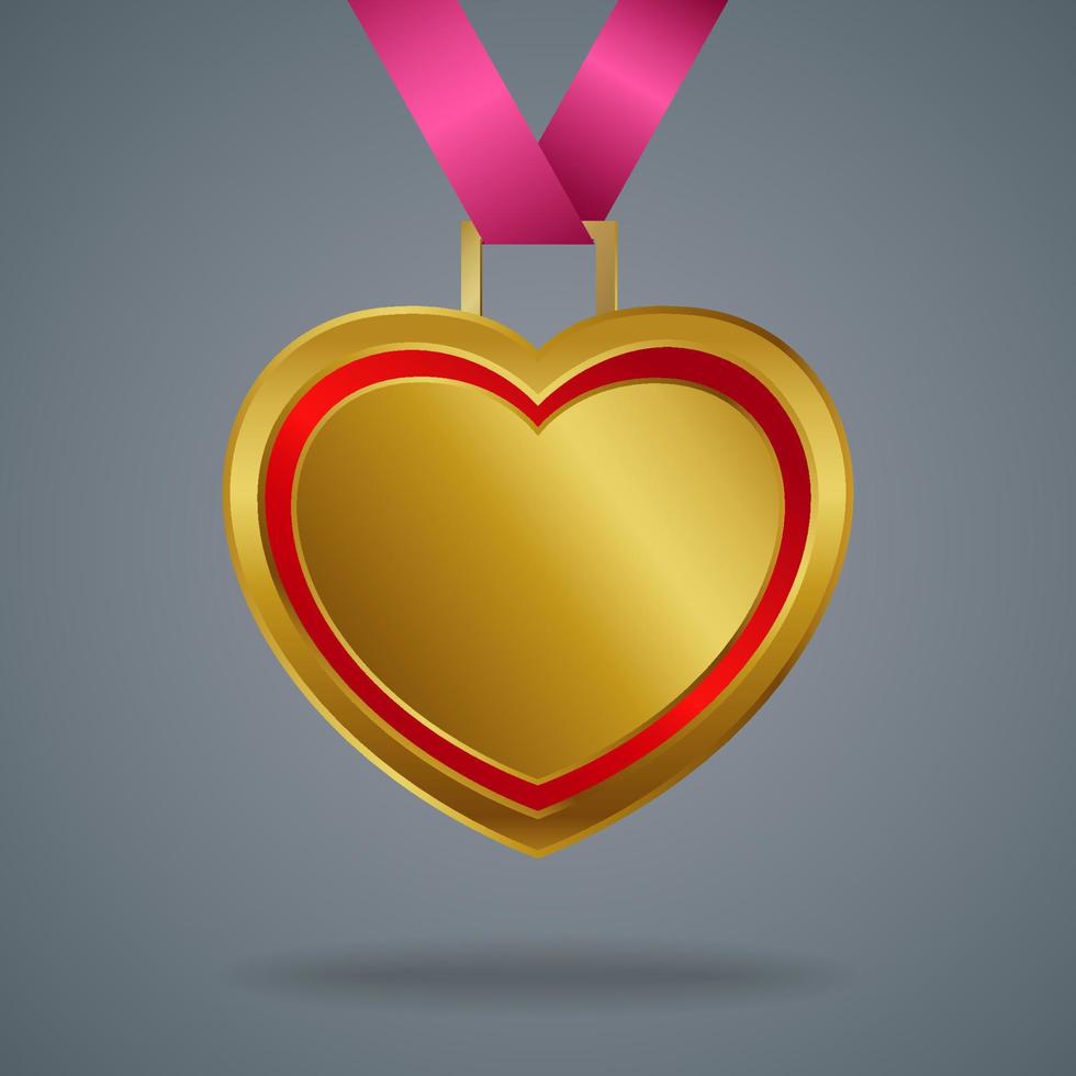 golden medal isolated on a grey background vector